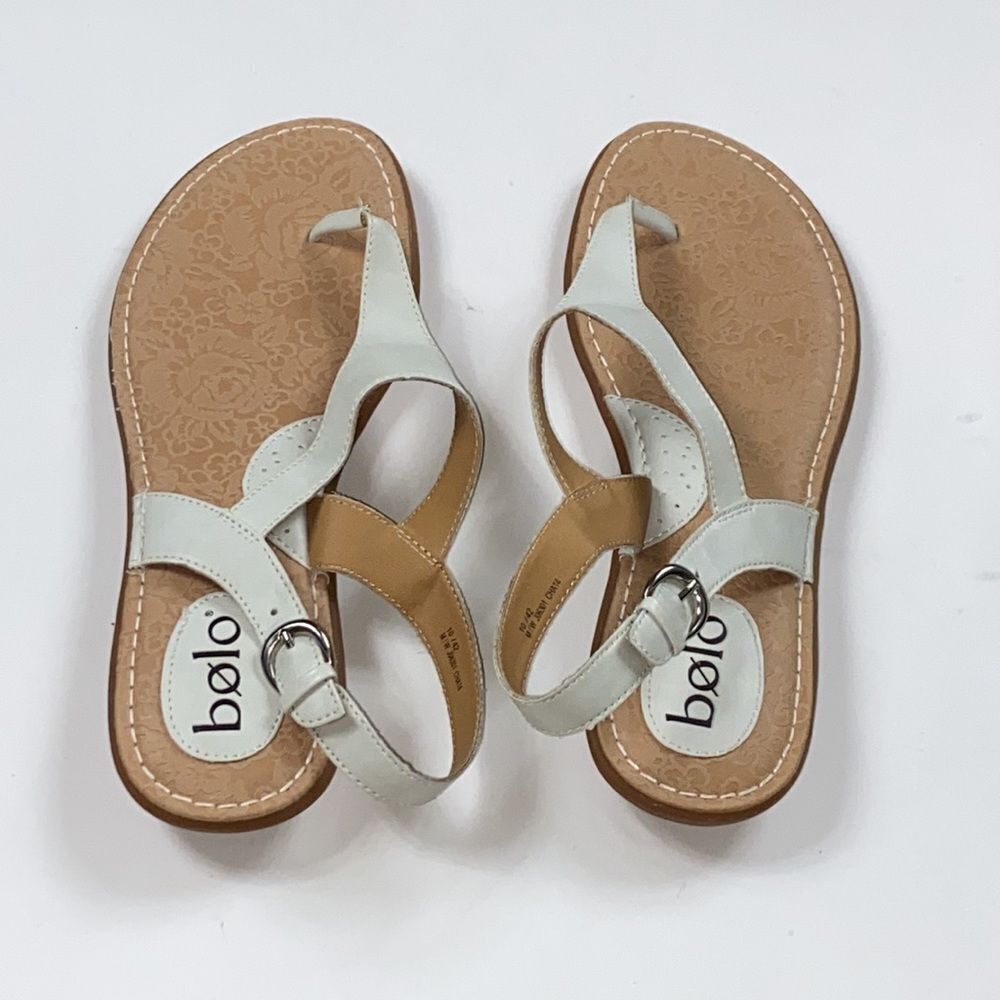 Bolo Ivory Women Sandals Shoes Size 10